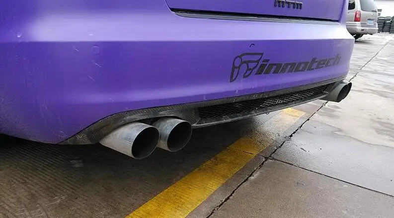 Карбоновое волокно заднего багажника для губ бампер Защита выхлопного отверстия