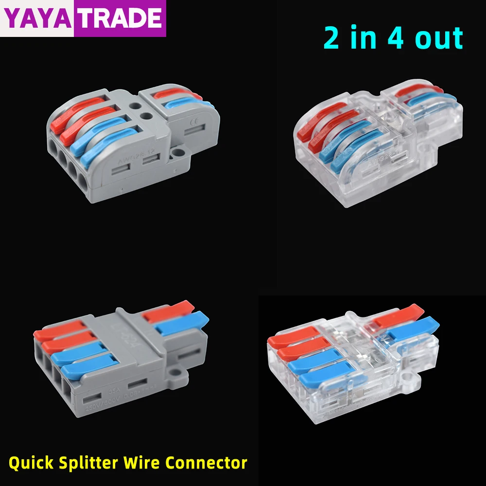 5 шт. Быстрый разветвитель 2 в 4 Out соединитель провода Универсальный проводной