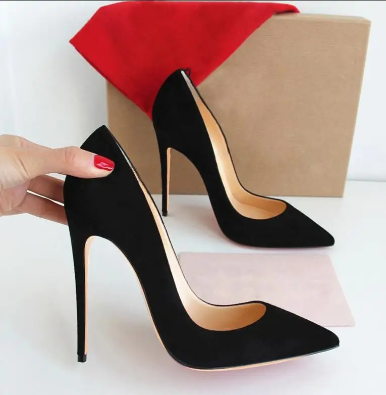 

2021 Luxury Pumps Brand Red High Heel Sexy Wedding Shoes Genuine Leather High Heel 8 10 12cm Women Red Shoes Ladies Shoes 35-44