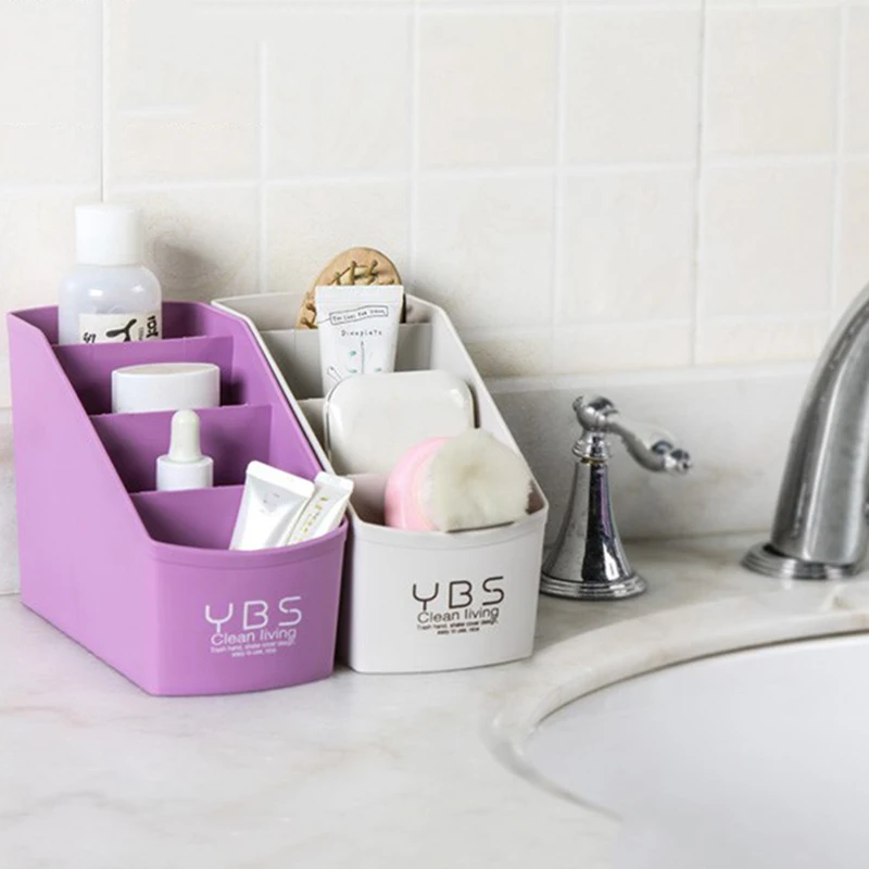 

Cosmetic Storage Box Large-capacity Office Desktop Storage Case Multi-Cell Makeup Organizer Pen Pencil Holder Home Organizers