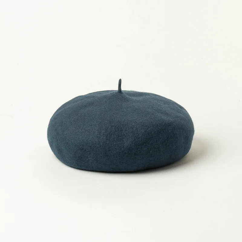 

Autumn Winter Simple solid color Retro Wool Beret Hat Painter Hat Ladies Girls Fashion Wool Warm Hat Christmas Present 12 Color