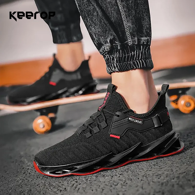 

Мужские повседневные туфли KEEROP, дышащие удобные кроссовки для бега, мужские уличные кроссовки для фитнеса, тенниса, тренировок