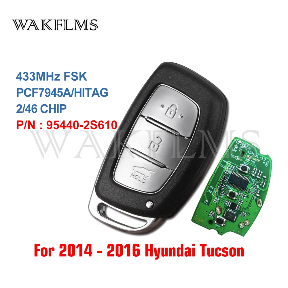 3 btns дистанционный умный Автомобильный ключ 433 МГц для HYUNDAI IX35 с PCF7945A HITAG 2 46 чип 95440