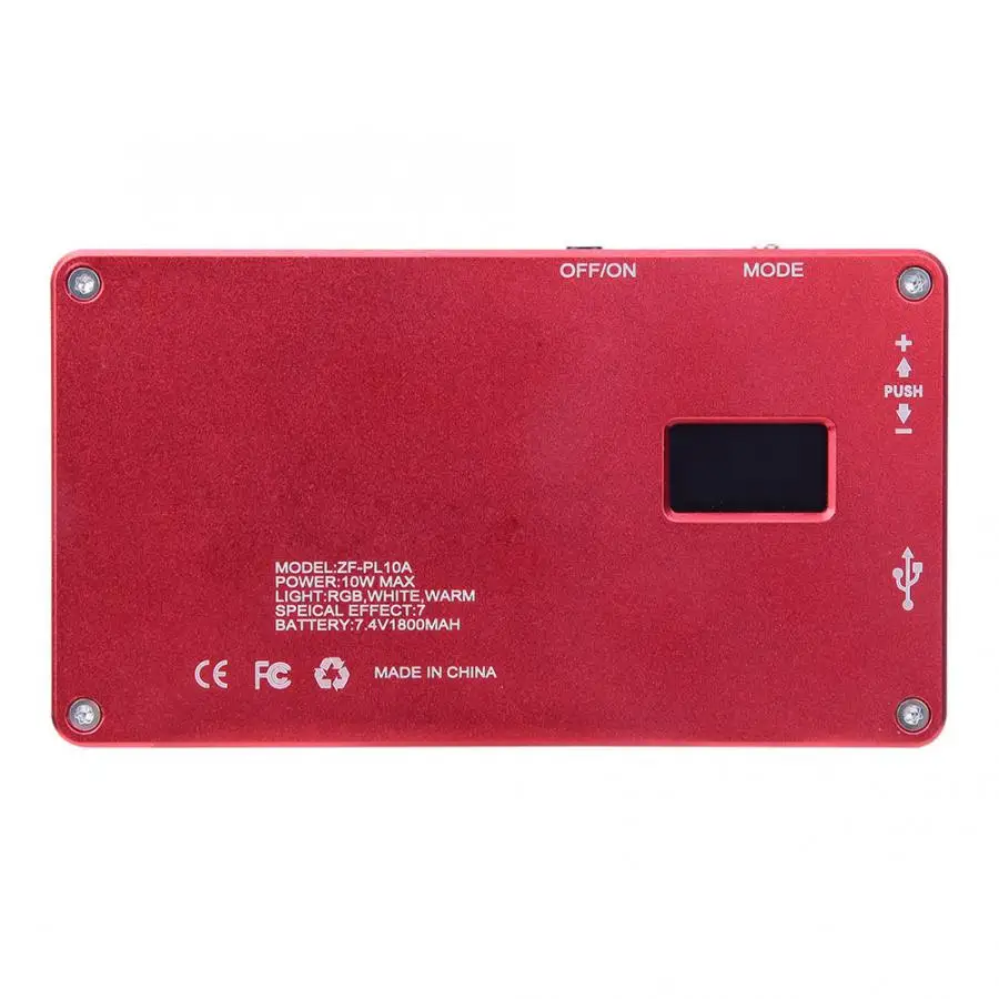 Светодиодный светильник для видеосъемки ZF PL10A RGB 2500 7000K с регулируемой яркостью