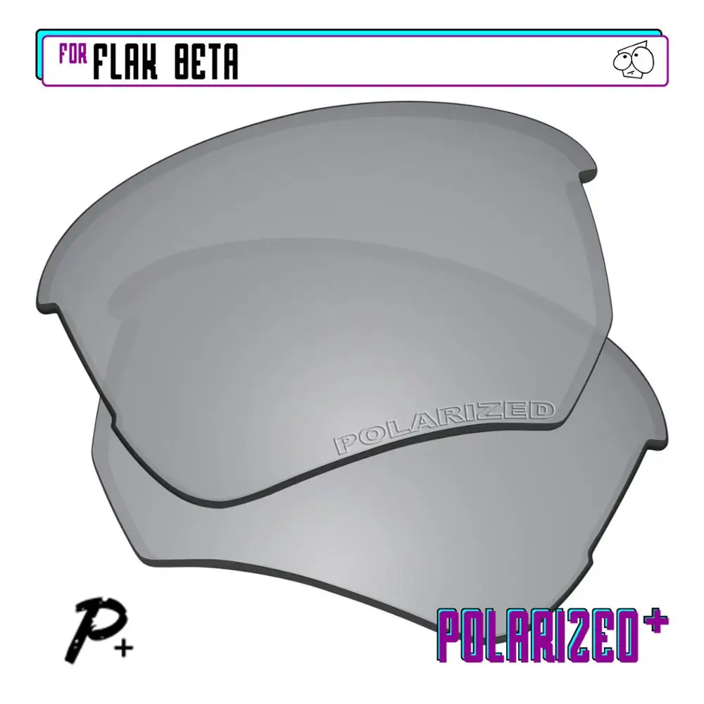 EZReplace Polarized Replacement Lenses for - Oakley Flak Beta Sunglasses - Silver P Plus