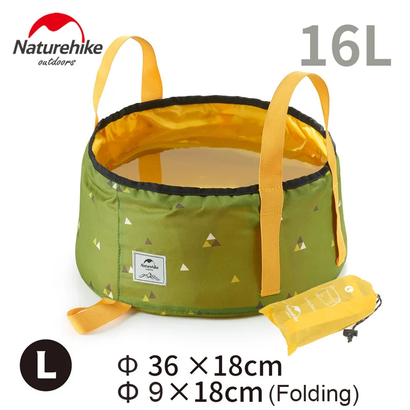 Green 16L 10L/16L дорожный складной водный таз для кемпинга, Сверхлегкий портативный водонепроницаемый таз для ног, для походов, рыбалки - Цвет: Green 16L