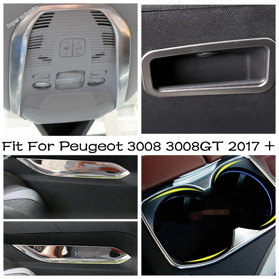 

Gear Box Shift Sequins Panel Strip Cover Trim 2PCS Interior Accessories Fit For Peugeot 3008 3008GT 2017 - 2022 Stainless Steel