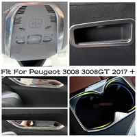 gear box shift sequins panel strip cover trim 2pcs interior accessories fit for peugeot 3008 3008gt 2017 2021 stainless steel