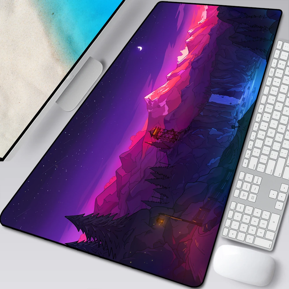 mousepad for deep forest firewatch laptop gamer mousepad gaming mouse pad large locking edge keyboard 90x40 cm deak mat free global shipping