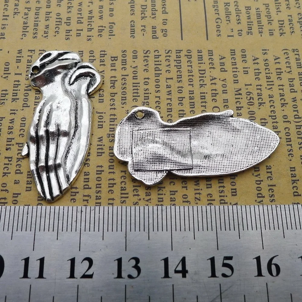 

70pcs Hand Charms 20mm x 40mm DIY Jewelry Making Pendant Antique Silver Color