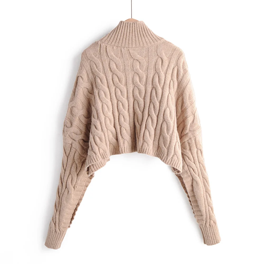 Мода Za женские свитера 2019 зимний женский свитер с высоким воротом повседневный