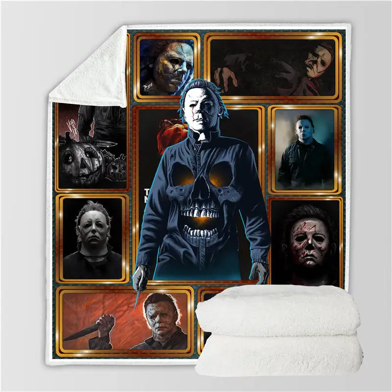 Дропшиппинг ужас Хэллоуин печатные плюшевые пледы одеяло покрывало для детей