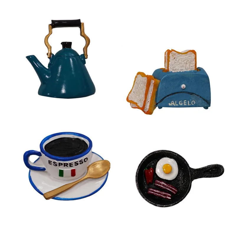 Милый имитирующий магнит на холодильник рельефный стерео фрукты/растения/хлеб