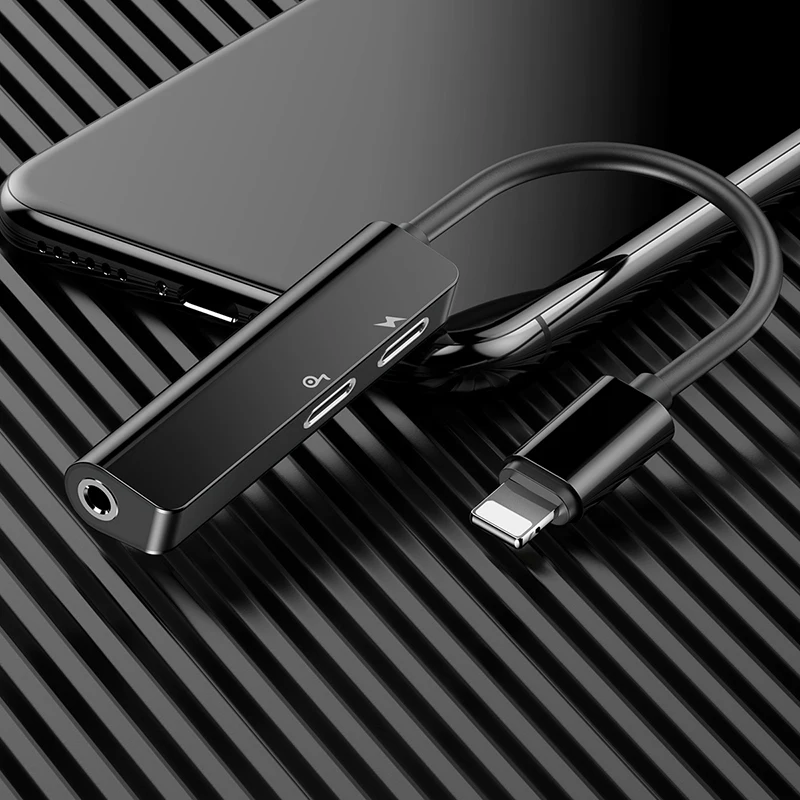Аудио адаптер Baseus AUX для Lightning-3,5 мм разъем для зарядки наушников разветвитель для iPhone 11 Pro XS Max Xr X 8 7 OTG конвертер