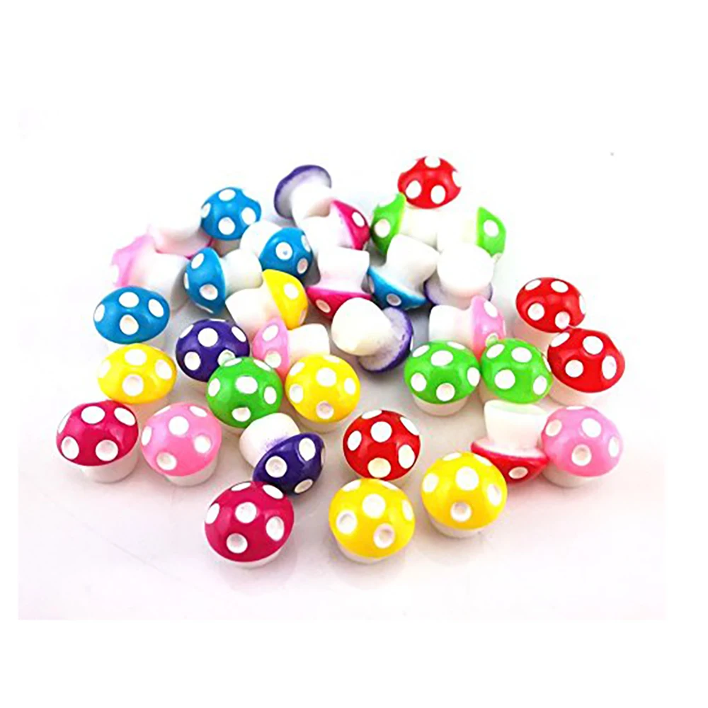 12 штук украшения для кукольного домика сказочный сад красочные маленькие грибы