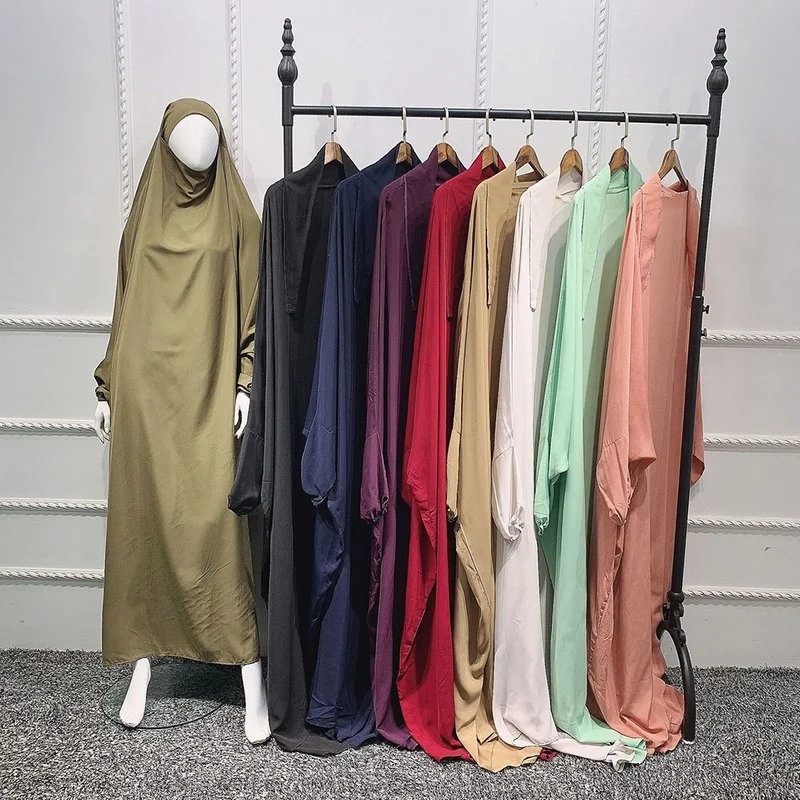 

Ramadan One Piece Prayer Abaya Dress Jilbab Hijab Dresses Kaftan Hooded Robe Headcover Long Modest Islam Dubai Clothes