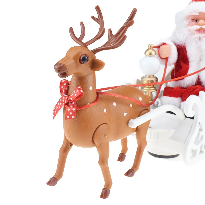 Merry Christmas Elk сани Санта Клаус кукла с музыкой электрический автомобиль игрушки для