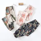 Женские домашние штаны, одежда для отдыха с цветочным принтом, супер мягкие вискозная Пижама, женские пижамные штаны, эластичные размера плюс, Свободная Домашняя одежда