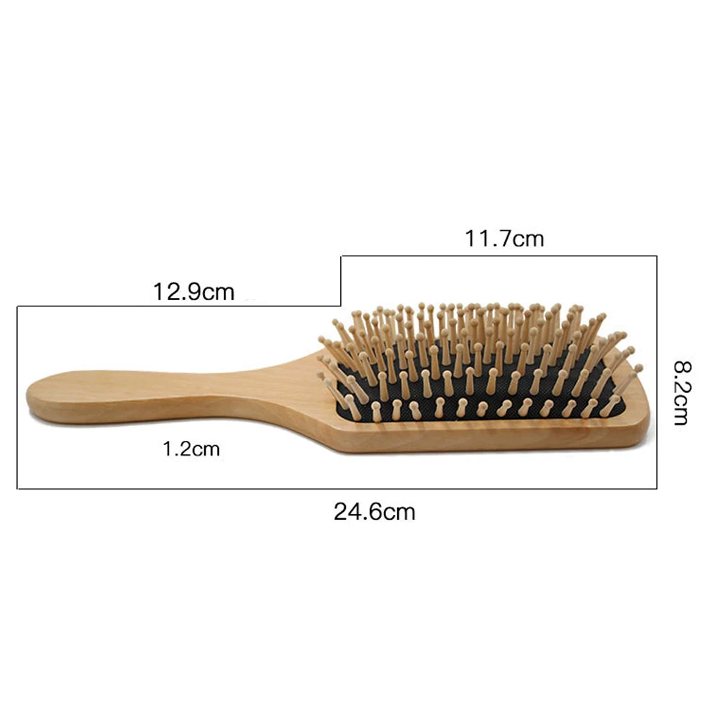 

Relaxation Ergonomic Hair Care Wooden Gift Smooth Handhold Massage Comb Styling Tools Salon Natural Detangle Brush Long Handle