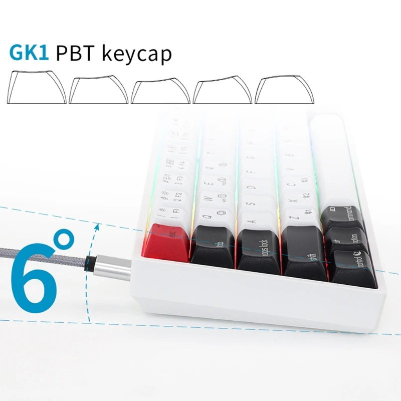 

AK61S RGB Mechanical Keyboard Mini PortableColorful Switch Gaming Keyboard for Win Gamer Working Office Home Use