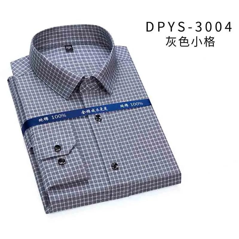 

DP ready to wear non iron men's Long Sleeve Plaid Shirt young and middle aged leisure fashion Korean non iron breathable shirt