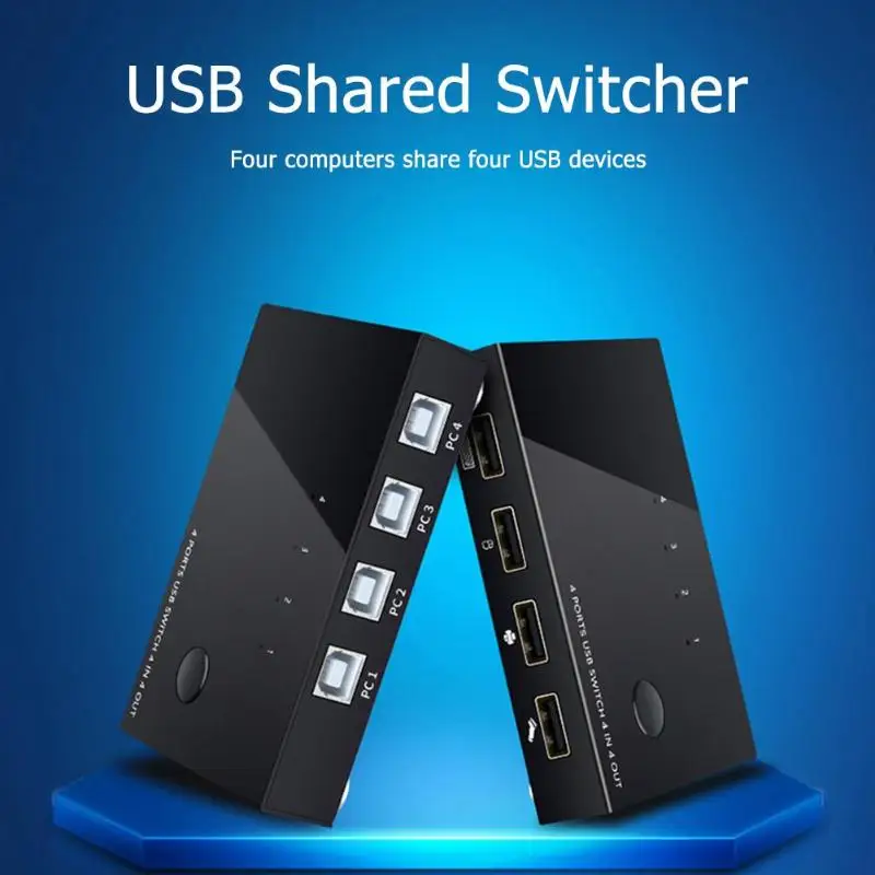 USB переключатель KVM коробка 4 порта 4K коммутатор ПК разделяющий сплиттер для