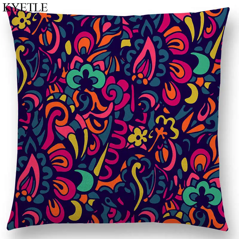 Boho Paisley Mandala Decorative Pattern Flower Plants National Style Geometry Leaf Beautiful Cushion Cover Nice Pillow Case | Дом и сад