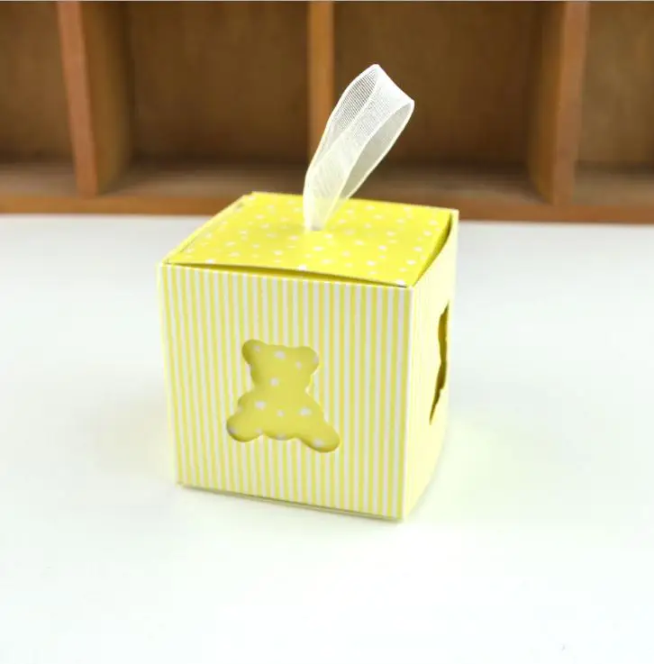 DIY коробка для конфет в горошек розовый/синий/желтый печенья коробки подарков на