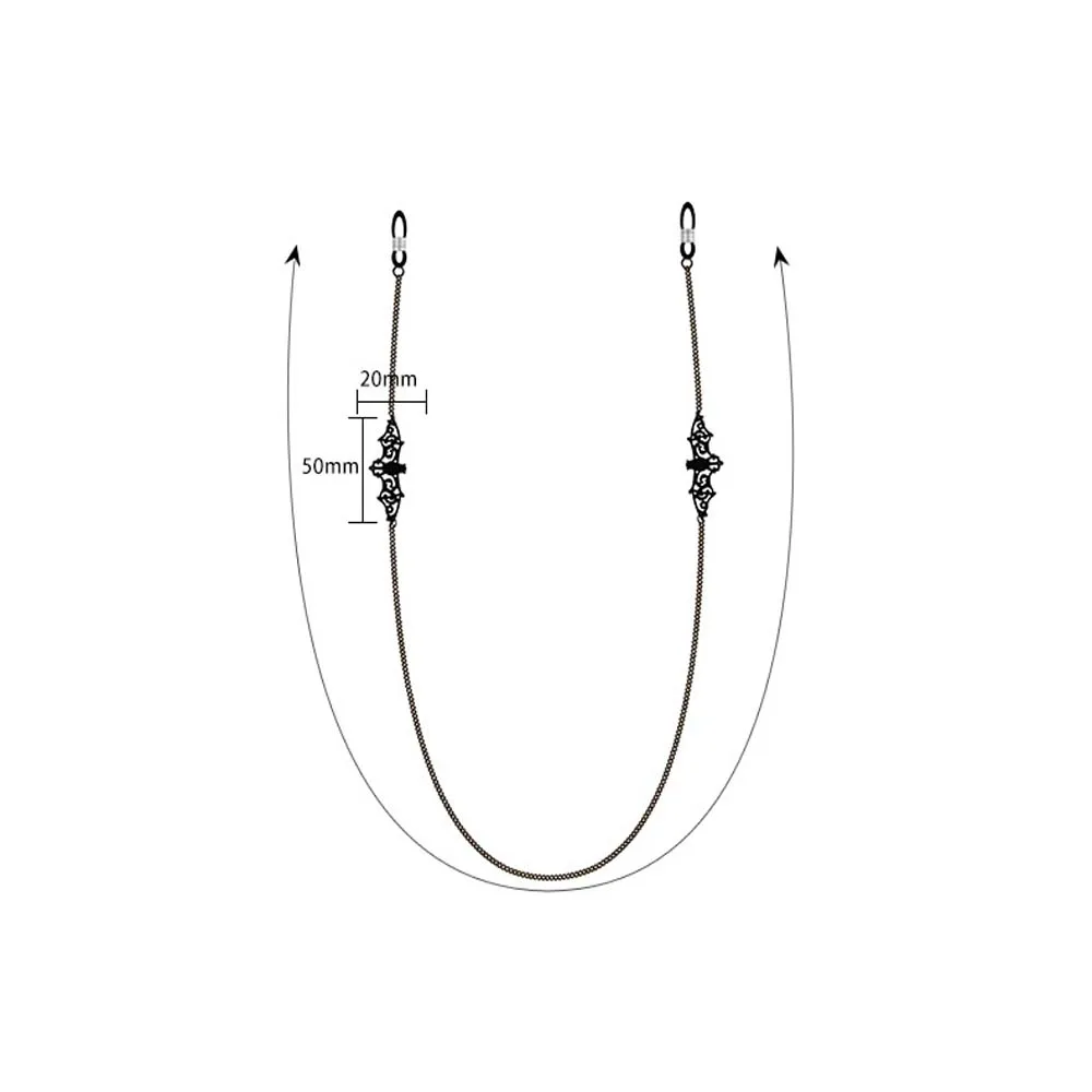 Ретро черных летучих мышей очки с цепочкой ремешок Цепочки и ожерелья