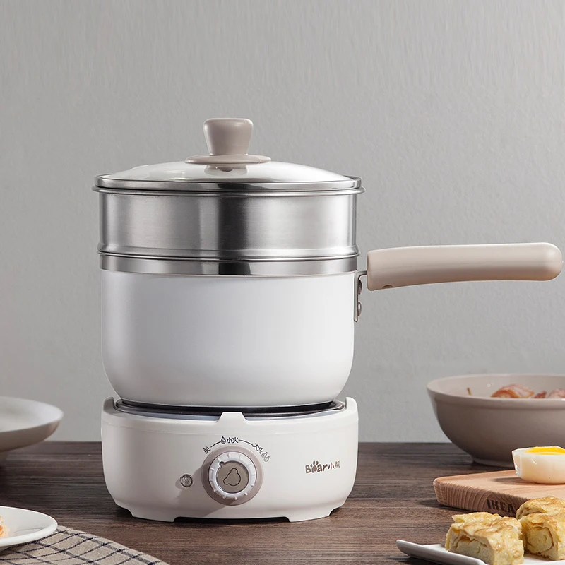 

220V Multifunctional Portable Electric Cooking Pot Frying Pan Mini Electric Hot Pot 1.2L Multi Cooker For Breakfast Maker