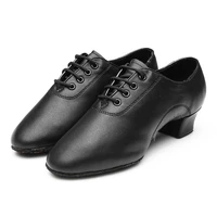 ushine 24 44 black soft pu practice teacher shoes national standard latin dance shoes children man