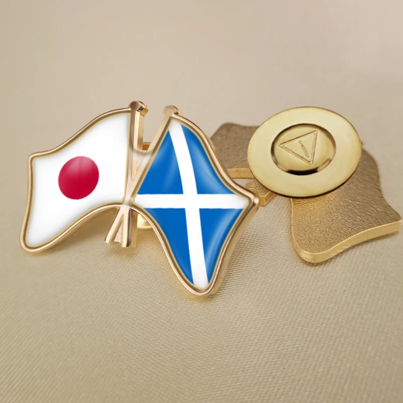 Шотландия и Япония перекрестные двойной флаг дружбы значков на булавке брошь
