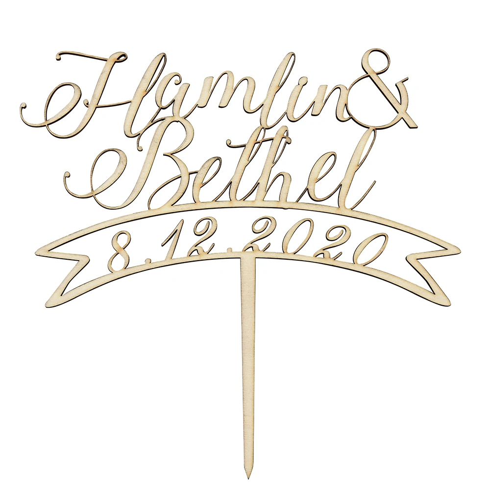 Персонализированный Выгравированный Топпер для свадебного торта акриловый