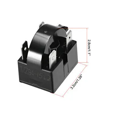 2 Pcs 15 Ohm 4 Pin Refrigerator PTC Starter Relay Black | Connectors