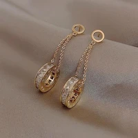 2021 new style design aaa zircon circle pendant earrings fashion korean women popular party earrings charm women wedding jewelry