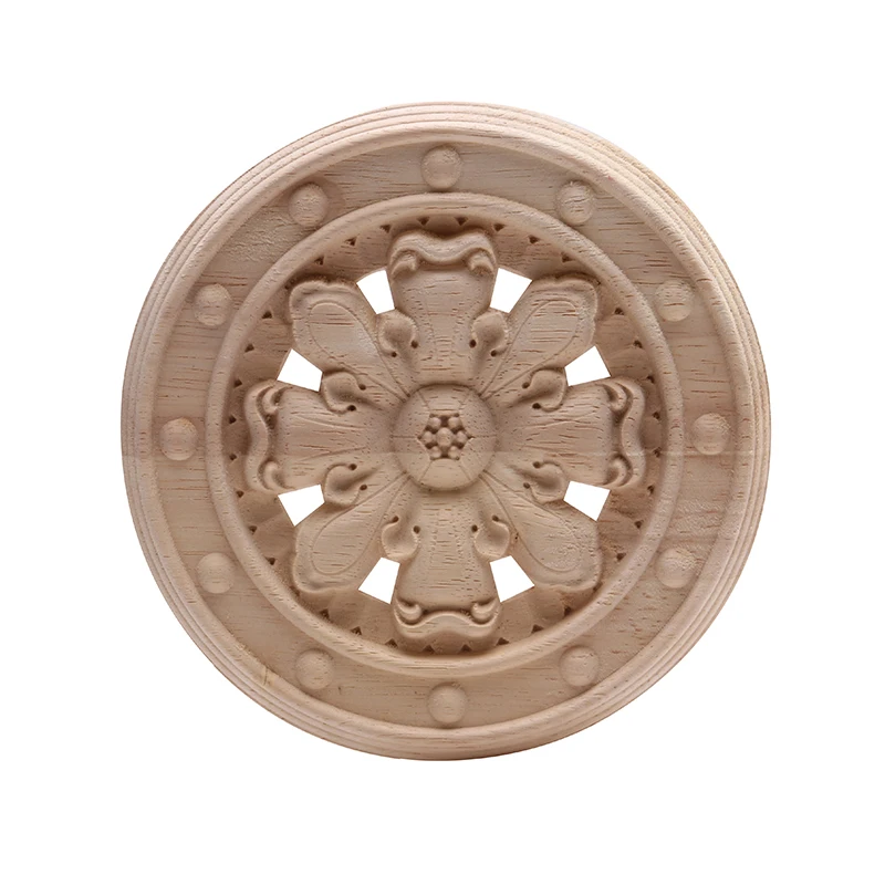 Декоративная роза из массива дерева для европейского дома, небольшие аксессуары для резного шкафа двери и окна. Новинка.