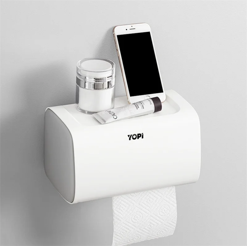 

Bathroom Tissue Case Toilet Roll Paper Holder Waterproof Storage Box Wall Mounted Garbage Bag Double Layer Kitchen Organizer