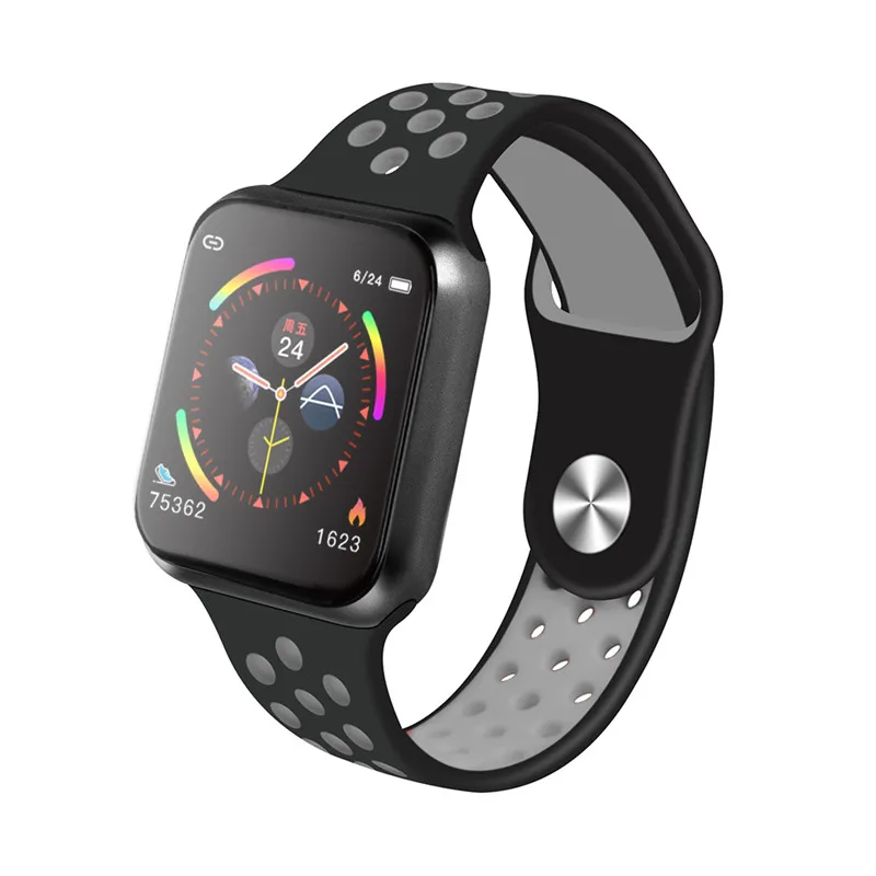 black-black gray Soulusic спортивные Смарт-часы F9 IP67 Водонепроницаемый сердечный ритм полный сенсорный экран Smartwatch для Apple Android часы PK F8 w34 iwo 8 10 - Цвет: black-black gray