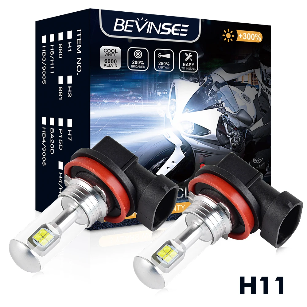 H11 LED Headlight Bulbs Motorcycle 6500K 80W 1500LM For BMW R1200R R1200 R 1200R 2006-2014 2013 2012 2011 2010 2009 Low Beams