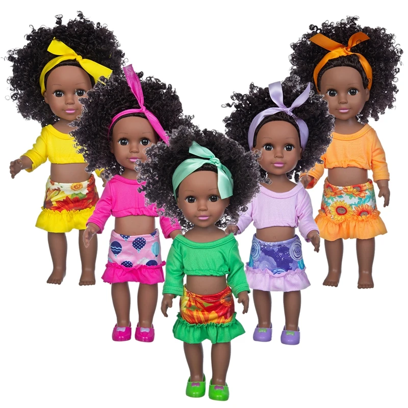 Черные Детские куклы 35 см поп зеленые африканские! Reborn силиконовые viny