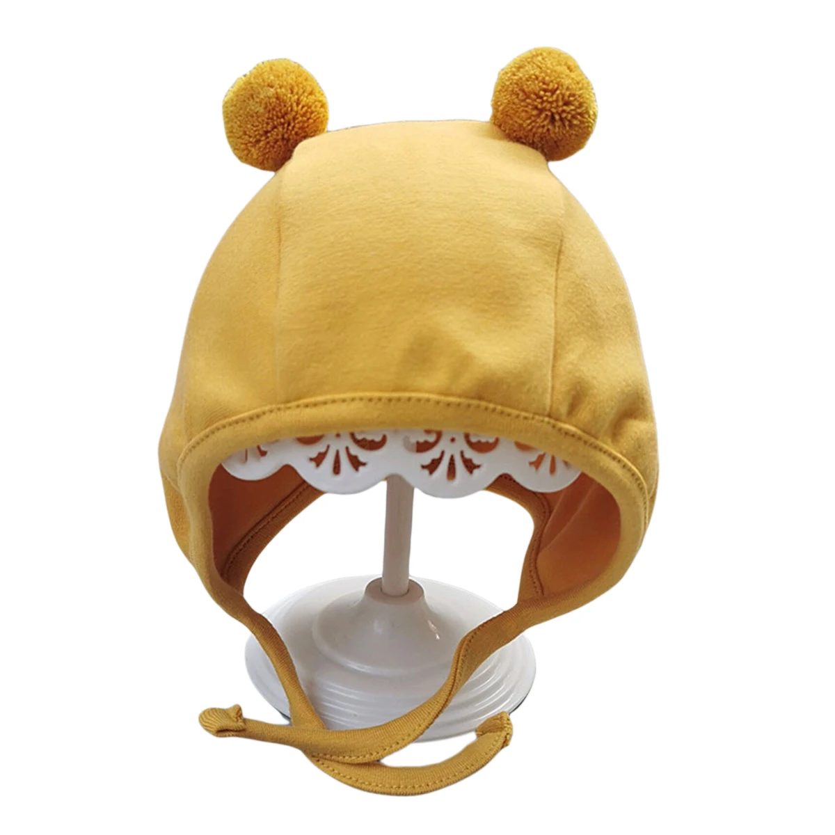Baby Cap Girl Protective Hat No-Brim Plush Ball Relaxed Lace-up Breathable Round | Детская одежда и обувь