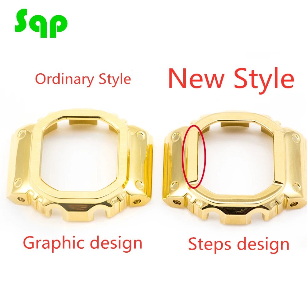 35 Юбилей золотые часы DW5600/5610 ремешок ободок/чехол металлический Нержавеющая сталь ремень
