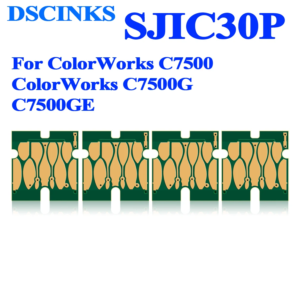 Chip de cartucho de tinta SJIC30P estable 100% para impresora Epson ColorWorks C7500, C7500G, C7500GE, SJIC30P, chip de uso único