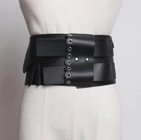 womens runway fashion vintage pu leather cummerbunds female dress corsets waistband belts decoration wide belt r1829