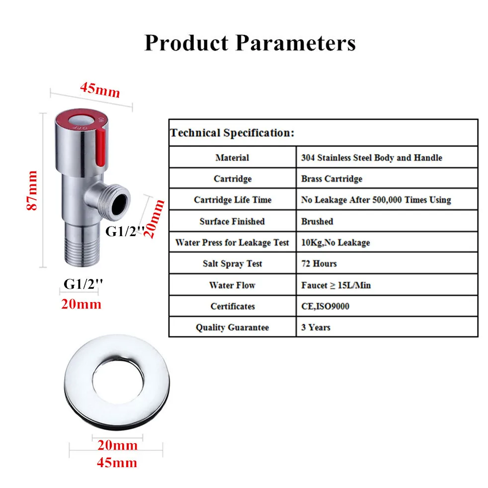 Угловые заправочные клапаны G1/2 смеситель для горячей воды ванной кухни туалета