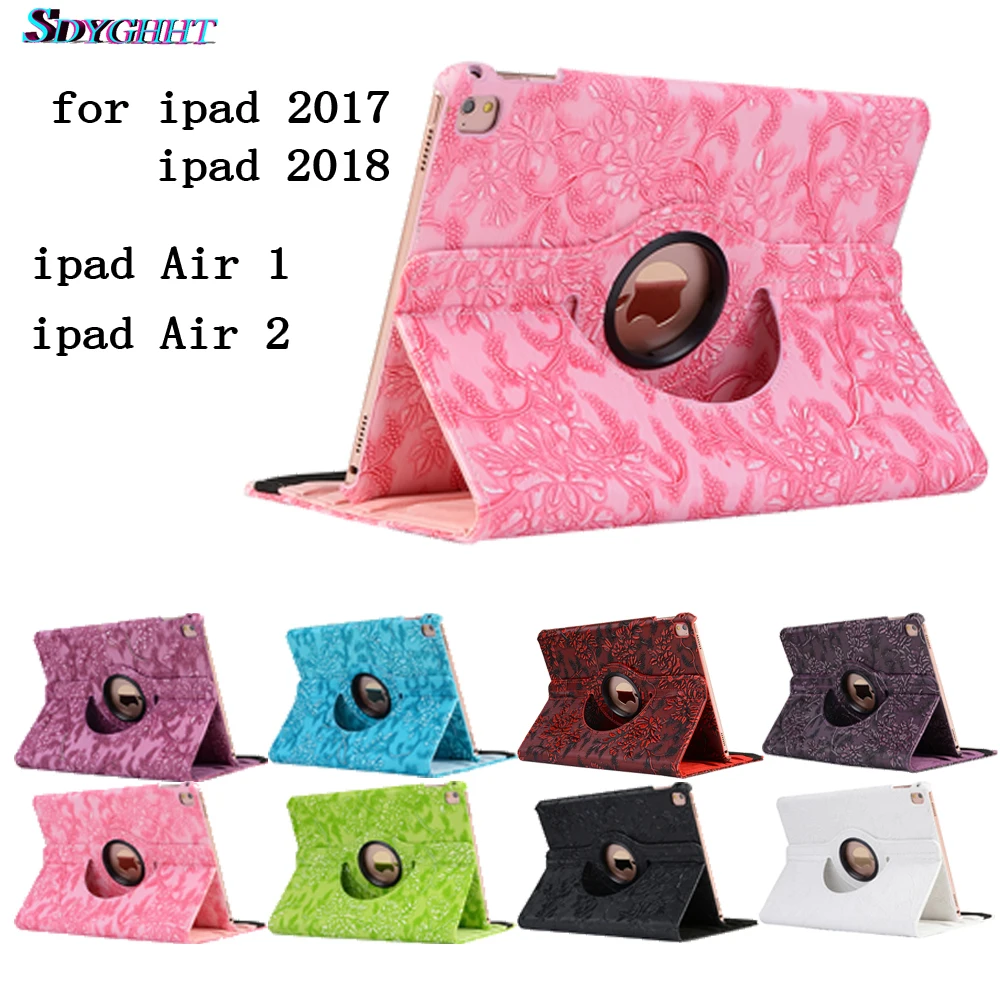 Новый кожаный 360 Вращающийся чехол для Apple ipad 9 7 дюймов Air/Air 2 retina ультра тонкий