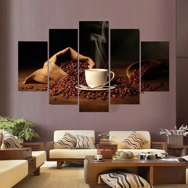 5 шт. настенные картины в виде кофейных зерен | Дом и сад