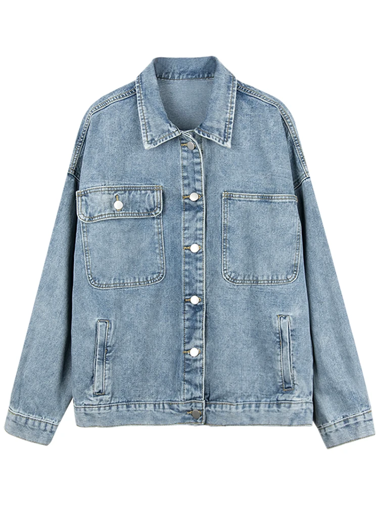 

Autumn Denim Jacket Women 2020 New Loose Plus Size Vintage Jeans Coat Female Casual Washing Spring Jean Overcoat Mujer
