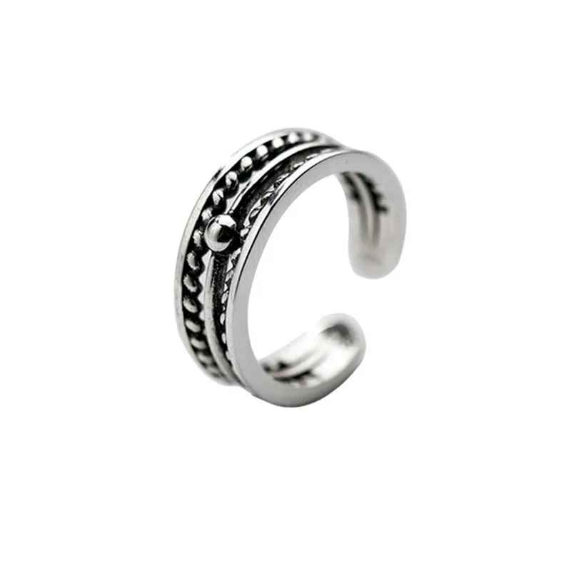 Kindey Многослойные кольца с бусинами в этническом стиле серебряного цвета для