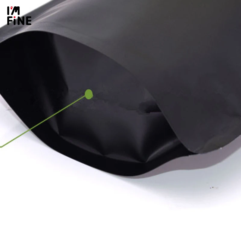 

50Pcs Stand Up Matt Black Aluminum Foil Ziplock Bag Doypack Coffee Beans Tea Package Bag Christmas Toys Gifts Bag